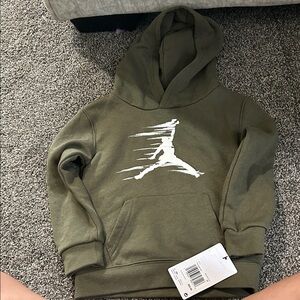 Jordan Kids Olive Hoodie with White Graphic